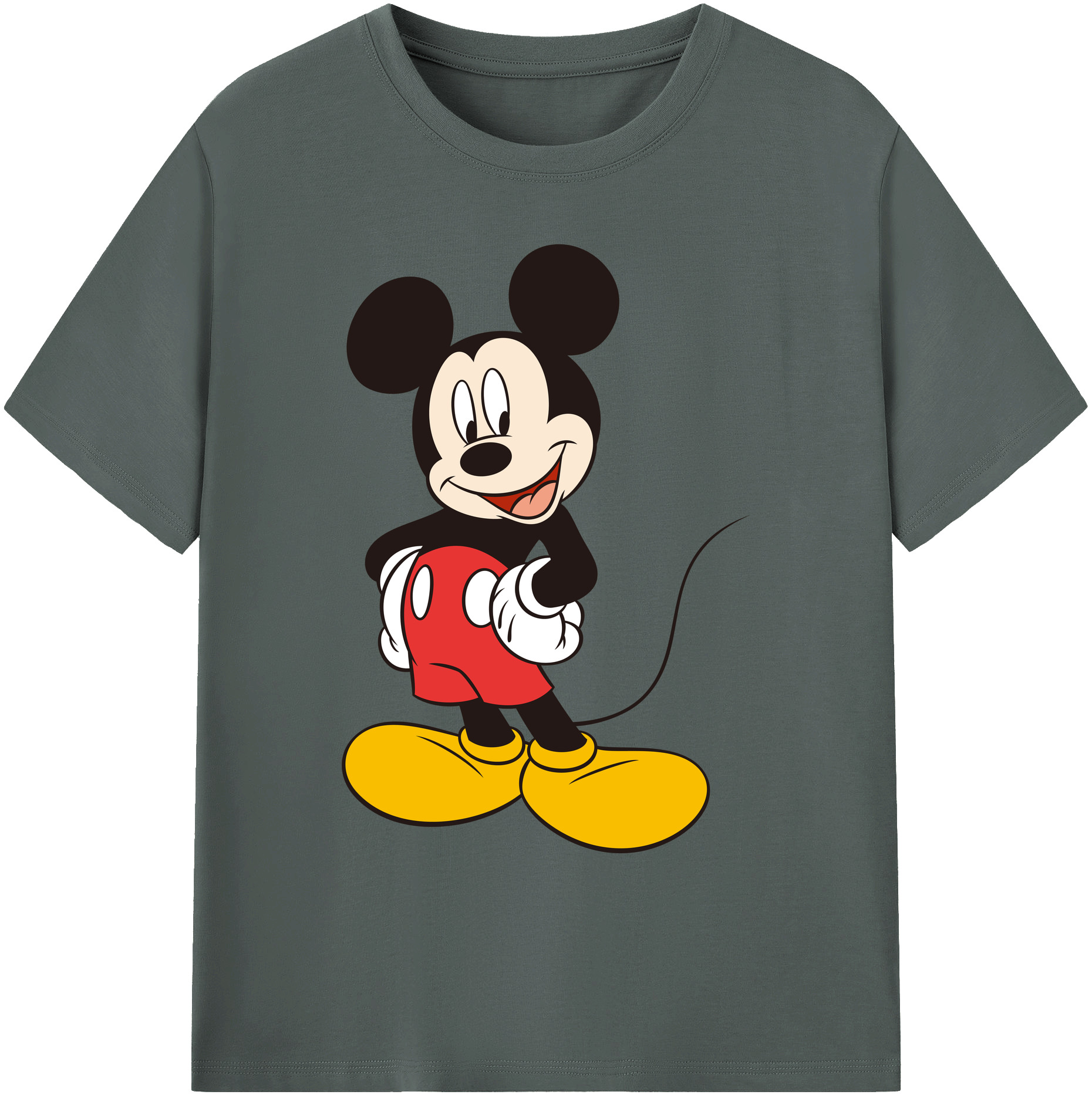 ミッキーマウス Mickey Mouse 綿100％ メンズ半袖Tシャツ｜肌触りやわらか＆通気性